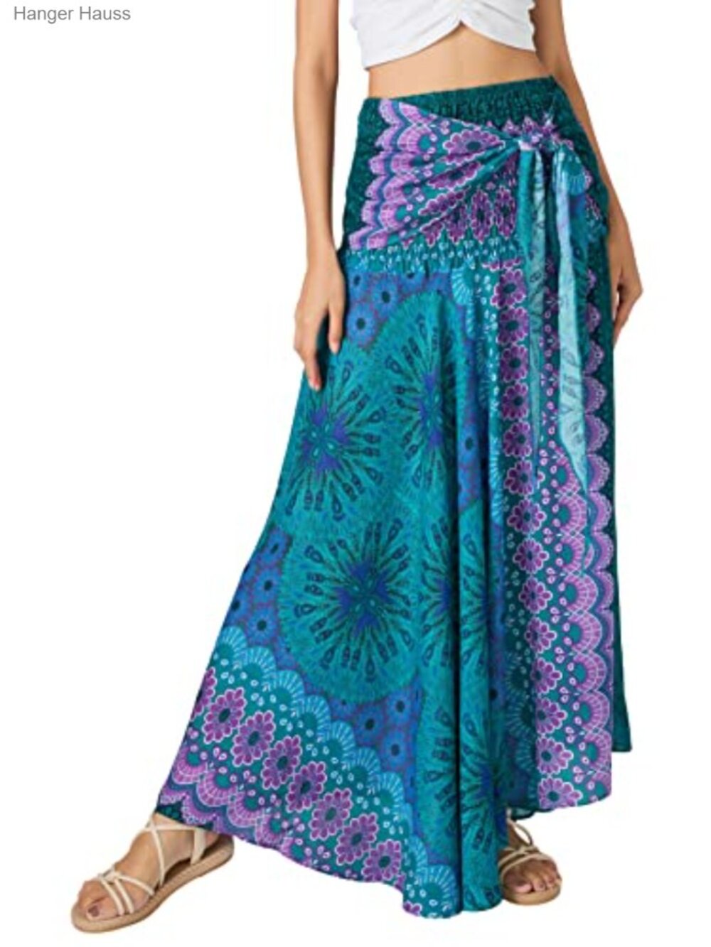 Long Boho Maxi Skirt - Bohemian Hippie Wrap Skirt for Women